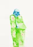 Francis Upritchard, Blue Woman with Green Shawl, 2011, 2011, watercolour