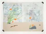 Nick Austin, Aquarium (with Wristwatch), acrylic and gesso on newspaper