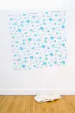 Simon Denny, Untitled (Blue Fish), found plastic shower curtain, woollen blanket and static electricity (circa 2006)