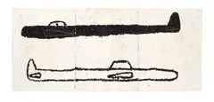 Peter Robinson, Untitled, oil, bitumen and pencil on paper, triptych (1993)