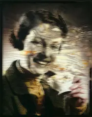 Hany Armanious, Woman with Mushrooms, duraclear print on Perspex