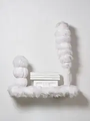 Kathy Temin, Small Landscape Ledge, synthetic fur, wood, synthetic filling, acrylic paint