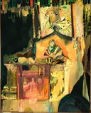 Adam Lee, Throne, oil and synthetic polymer paint on canvas