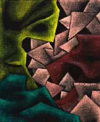 Imogen Taylor, Cliff Face, acrylic on hessian