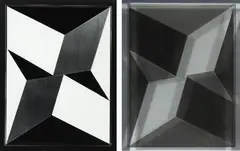 Andrew Beck, Planes in Modulated Surface 4 - circa 1954 (Clark) - REMAKE (positive/negative), acrylic on silver gelatin print/transparency, diptych