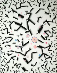 Ben Buchanan, White Mountain, adhesive collage on board