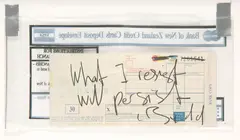 L. Budd, What I resist will persist, ink on found bank deposit form and gaffer tape