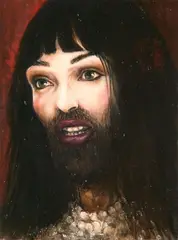 Séraphine Pick, Bearded Lady, oil on canvas