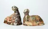 Suji Park, Mollusc VII (9 and 14), tempera, stone, gold and pigment