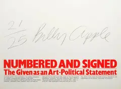 Billy Apple, Numbered and Signed, screenprint and graphite on paper, 21/25
