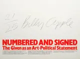 Billy Apple, Numbered and Signed, screenprint and graphite on paper, 21/25