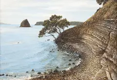 Mark Cross, Untitled - Auckland Landscape, oil on board