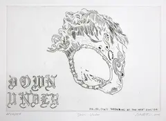 Shane Cotton, Down Under, intaglio print on Fabriano Tiepolo paper, A.P., XIII/XXIV