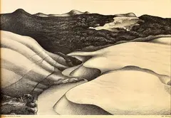 Don Binney, Beyond Wainamu, Te Henga, lithograph, 14/200