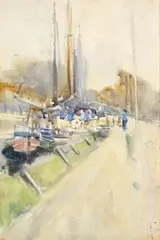 Frances Hodgkins, Canal Scene, watercolour