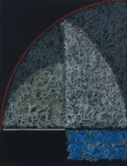 Milan Mrkusich, Arcs on Black, oilstick and acrylic on canvas