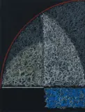 Milan Mrkusich, Arcs on Black, oilstick and acrylic on canvas