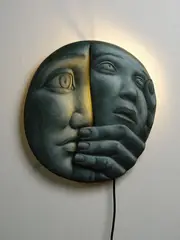 Terry Stringer, Mother and Child, cast bronze and lamp fitting, 3/3