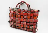 Jeffrey Thomson, Kete, painted and woven corrugated iron