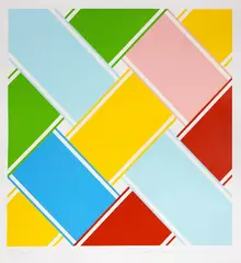 Lattice by Ian Scott, colour screenprint, 61/65, sold Sep 2025