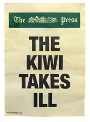 Michael Stevenson, The Kiwi Takes Ill, screenprint