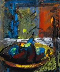 Jan Nigro, Untitled - Still Life, mixed media on card
