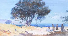 Walter Wright, On the Beach at Ngunguru, watercolour
