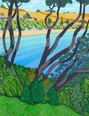 Fassett Burnett, Coopers Beach, screenprint