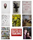 Free Nz Art, nine screenprinted posters, by Mark Adams, et al., Peter Robinson, Andrew McLeod, Yvonne Todd, Francis Upritchard, Billy Apple, Yuk King Tan and Judy Millar exhibition poster at Gow Langsford Gallery
