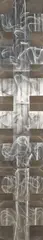 Stephen Bambury, Melancholia (Durer), iron filings and chemical action on seven stainless steel panels