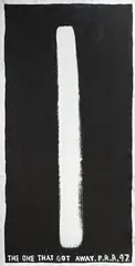 Peter Robinson, The One That Got Away, acrylic and oil on unstretched canvas