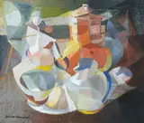 Louise Henderson, Cubist Still Life with Tea Service