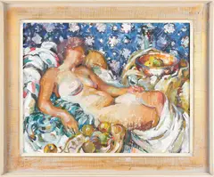 Evelyn Page, Nude with Fruit, oil on canvasboard (1961-1962)