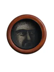 Tony Fomison, Portrait of the English Painter Richard Dadd, oil on canvas in original circular Huon pine frame (1975-1976)