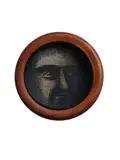 Tony Fomison, Portrait of the English Painter Richard Dadd, oil on canvas in original circular Huon pine frame (1975-1976)
