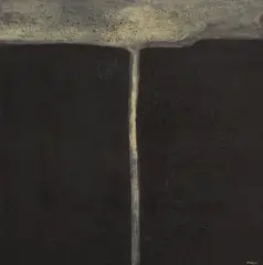 Colin McCahon, Waterfall, oil and sawdust on board