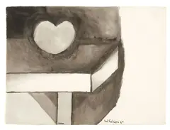 Colin McCahon, Study for Still Life with Altar, ink and wash on paper
