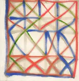 Allen Maddox, Complete Red and Blue and Incomplete Green, oil on canvas