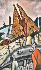 Nigel Brown, Damaged Landscape No. 3, oil on board