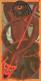 Pauline Yearbury, The Fish of Maui, incised wood panel