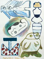 Richard Killeen, Floating Islands, acrylic on paper