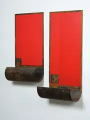 Ron Left, Unfurling No. I, acrylic on corten steel, two parts