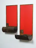 Ron Left, Unfurling No. I, acrylic on corten steel, two parts