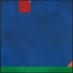 Milan Mrkusich, Blue Squared, oil on canvas
