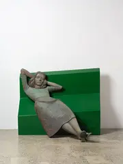 Terry Stringer, Bench/Woman, cast bronze, aluminium and enamel paint