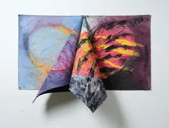 Philippa Blair, Heart Book, acrylic on unstretched canvas