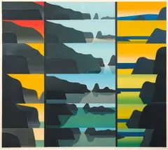 St Kilda Beach by Michael Smither, silkscreen print, sold Jun 2025
