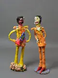 Jim Cooper, Untitled from Sergeant P., glazed earthenware and mixed media, two figures