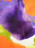 Amanda Gruenwald, Orange, purple, green, acrylic on canvas