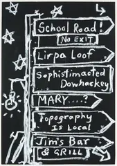 John Reynolds, School Road!, acrylic and oilstick on paper